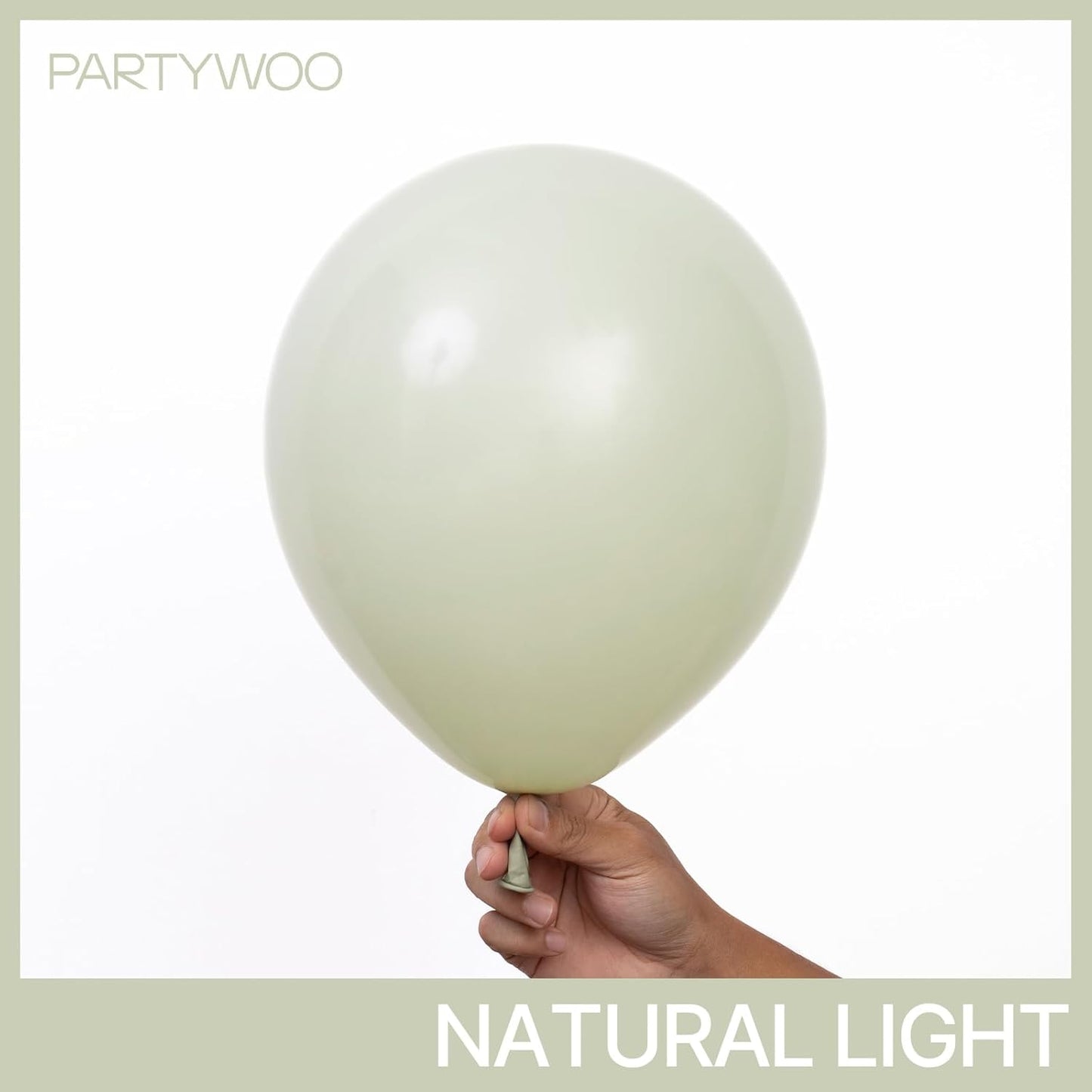 PartyWoo Sage Green Balloons - 50pcs 12 Inch Boho Dusty Olive Latex for Birthday & Wedding Decor