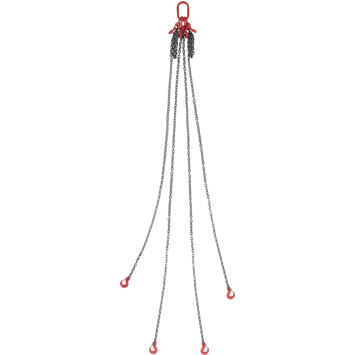 VEVOR Chain Sling, 3/8 inch x 10 ft Lifting Chains with Hooks, G80 Engine Chain Hoist Lifts, 18400 lbs/8 Ton Lifting Sling Chains for Engine Hoist, Engine Lift Chain with 4 Leg Grab Hooks & Adjusters