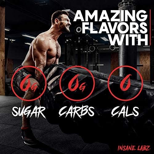 Insane Labz Hellboy Edition, High Stimulant Pre Workout Powder and NO Booster with Beta Alanine, L Citrulline, and Caffeine, Boosts Focus, Energy, Endurance, Nitric Oxide Levels, 35 Srvgs, Blue Rasp