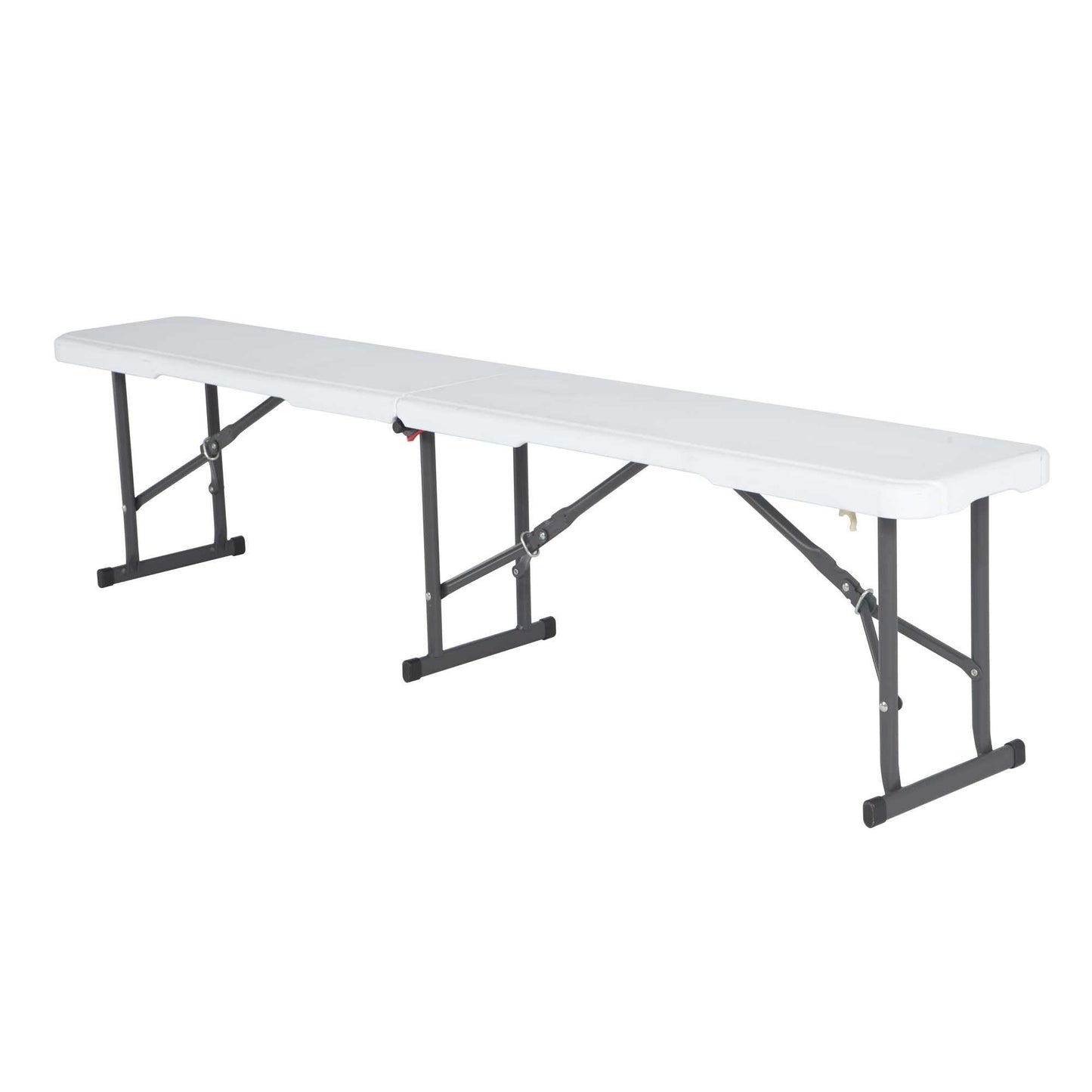 LIFETIME Portable Folding Bench, 6‑Foot Fold‑in‑Half, UV‑Resistant Seat, Powder‑Coated Steel Frame, Lightweight, Stain‑Resistant, Non‑Marring Foot Caps, Indoor/Outdoor Portable Seating