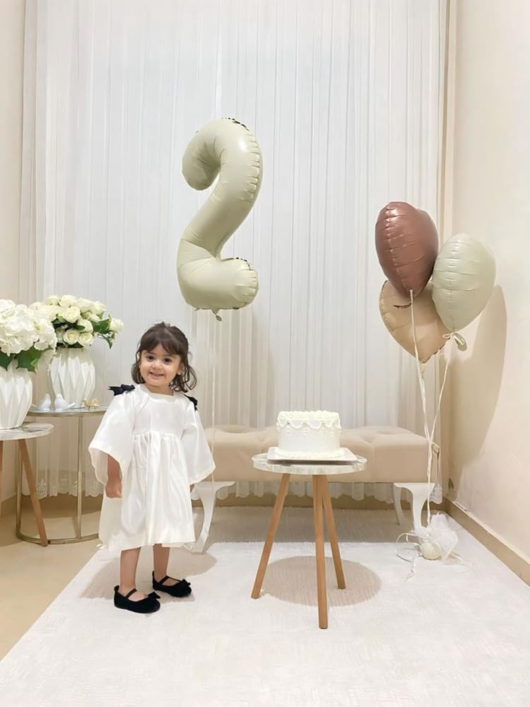 Skiennix 40-Inch Cream White Number Balloons - Perfect for 2nd, 12th, 21st Birthday Celebrations & Weddings