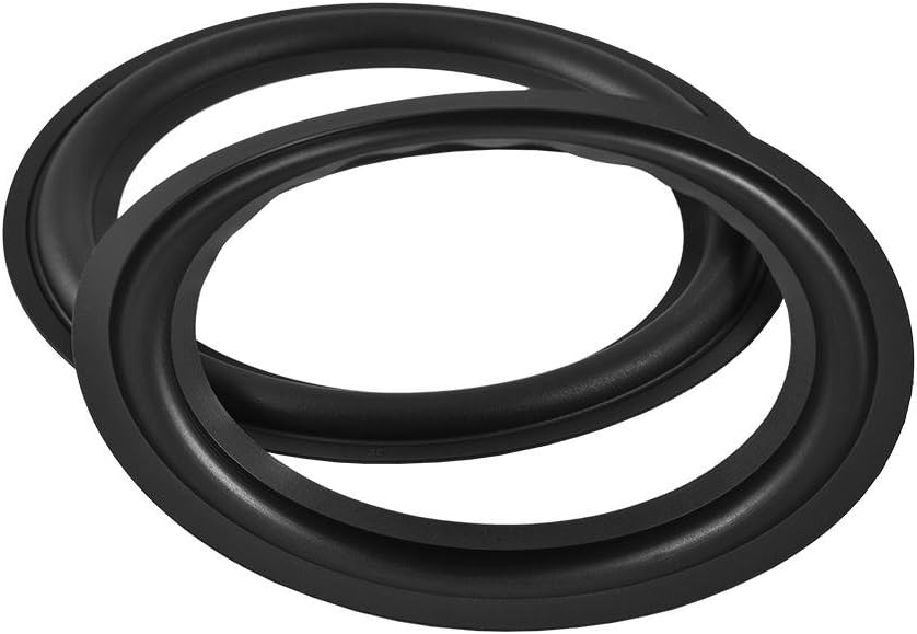 Socobeta 2pcs 8 inches Speaker Rubber Perforated Subwoofer Surround Rings Replacement Parts for Speaker Repair or DIY