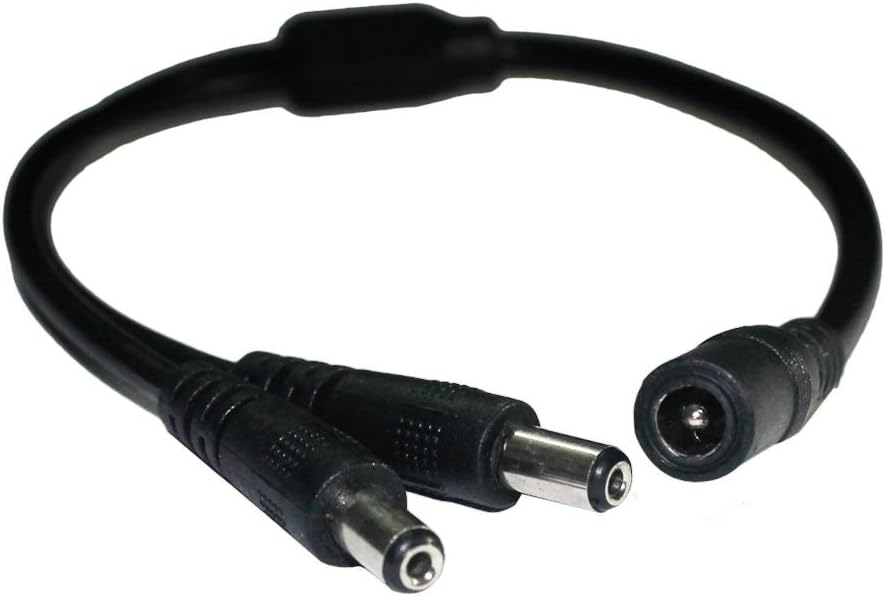 ESUMIC 1 2 DC Power Female to Male Splitter Adapter Cable for LED Strip Light