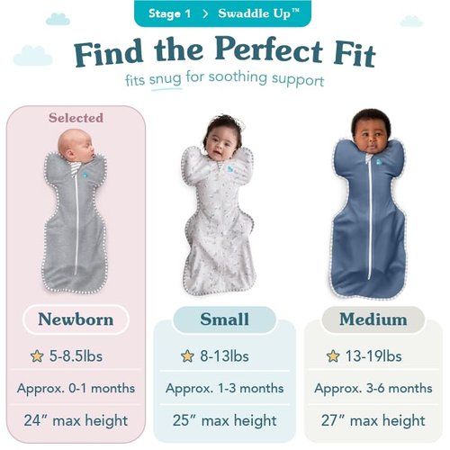 Love to Dream Swaddle UP - Baby Sleep Sack for Self-Soothing | 1.0 TOG, Dusty Blue, Newborn 5-8.5 lbs