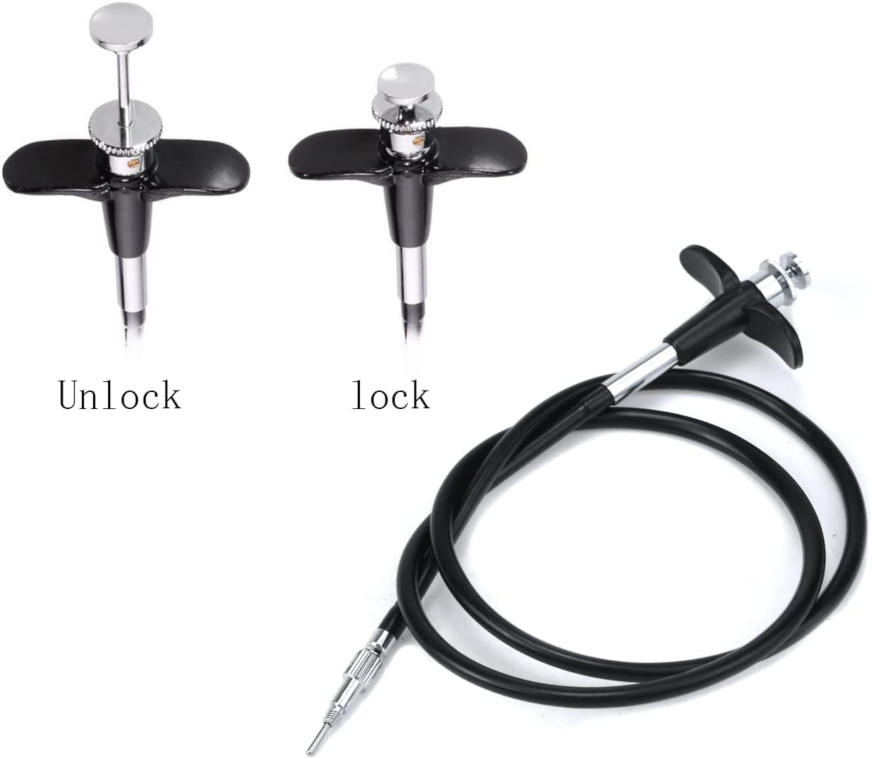 28"(70cm) Bulb-Lock Threaded Release Cable Vibration-Free Black Shutter Release Cable Shutter Release Cable