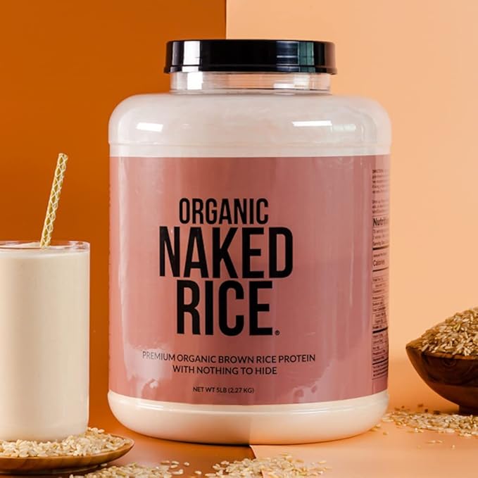 Naked Rice 1Lb - Organic Brown Rice Protein Powder - Vegan Protein Powder, GMO Free, Gluten Free & Soy Free. Plant-Based Protein, No Artificial Ingredients - 15 Servings