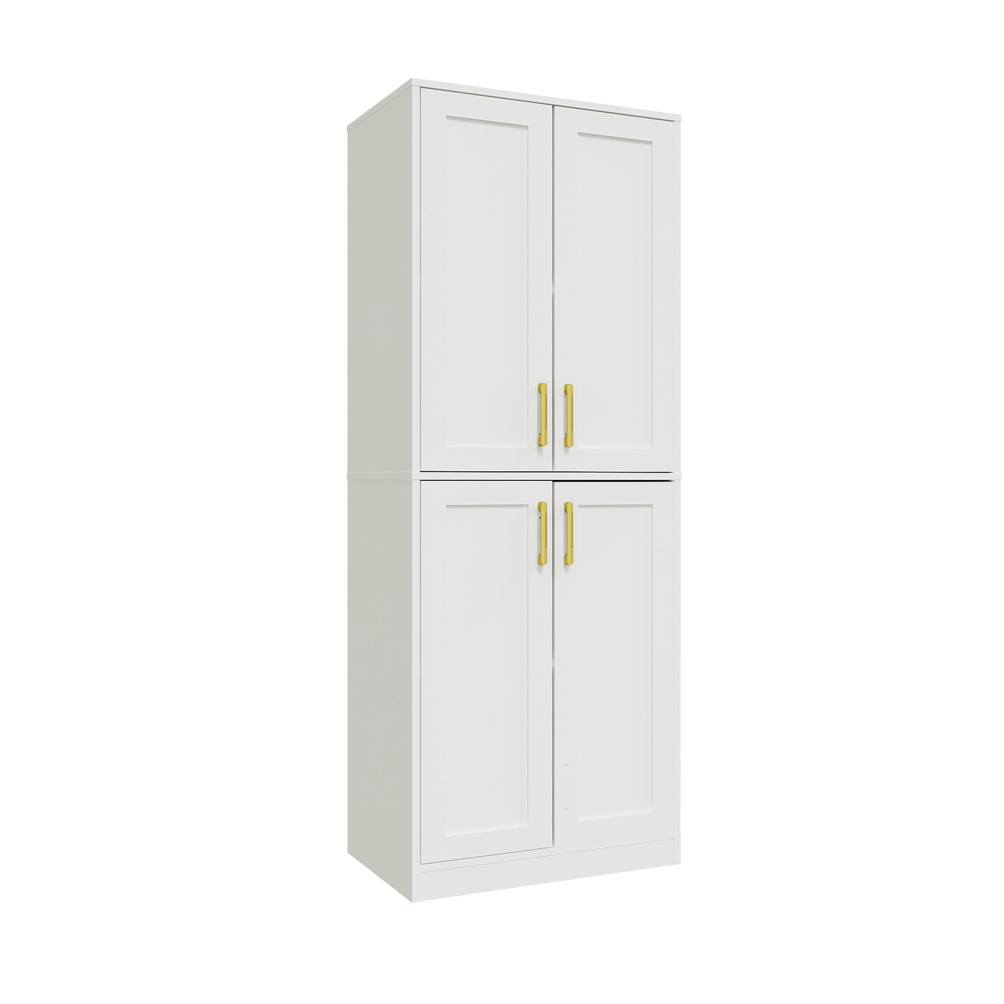 Hamesen Storage Cabinet, Kitchen Pantry with Doors & Shelf, Tall Storage Cabinet for Bathroom, Living Room, Entryway,White