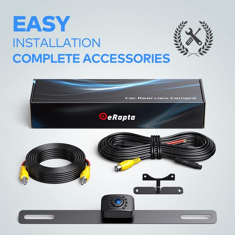 eRapta ERT01 149 IP69K HD Backup Camera Rear View License Plate Reverse Camera Universal for Pickup Truck Car SUV