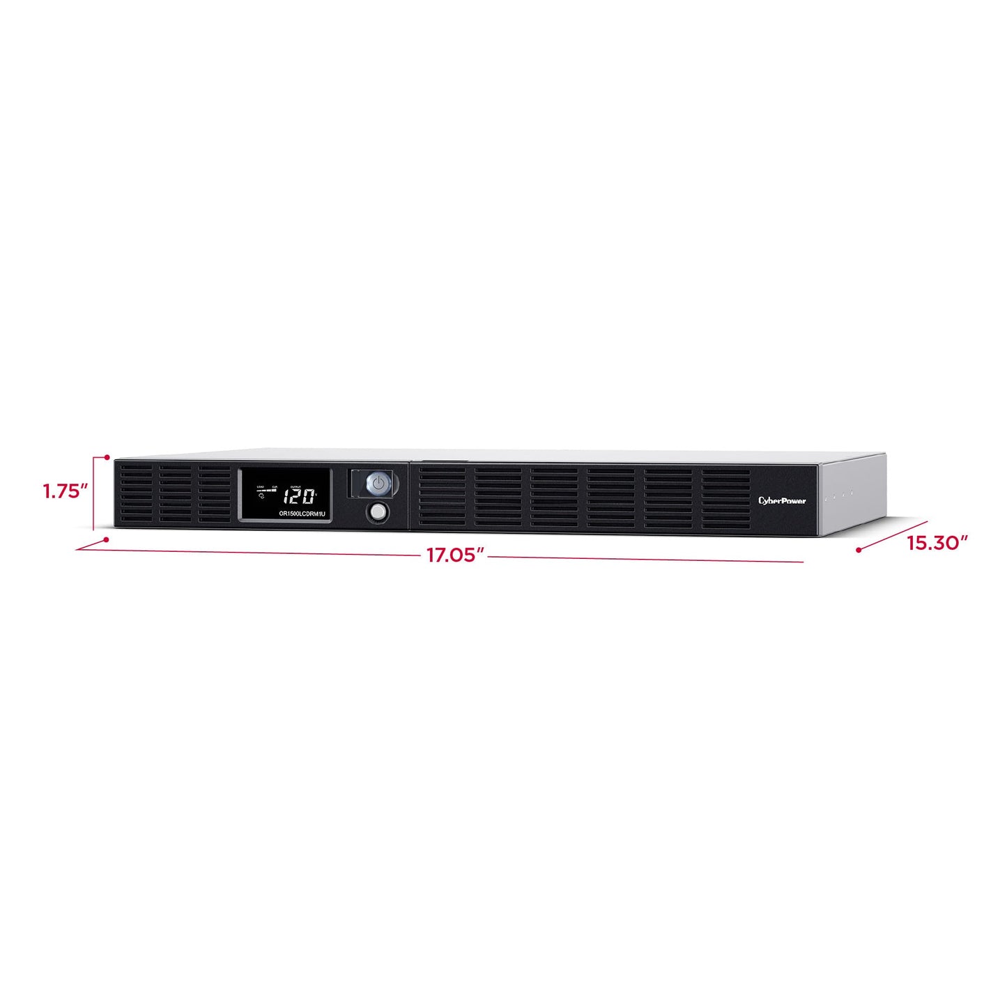 CyberPower OR1500LCDRM1U Smart App LCD UPS Battery Backup and Surge Protector, 1500VA/900W, 6 Outlets, AVR, 1U Rackmount, UL Certified