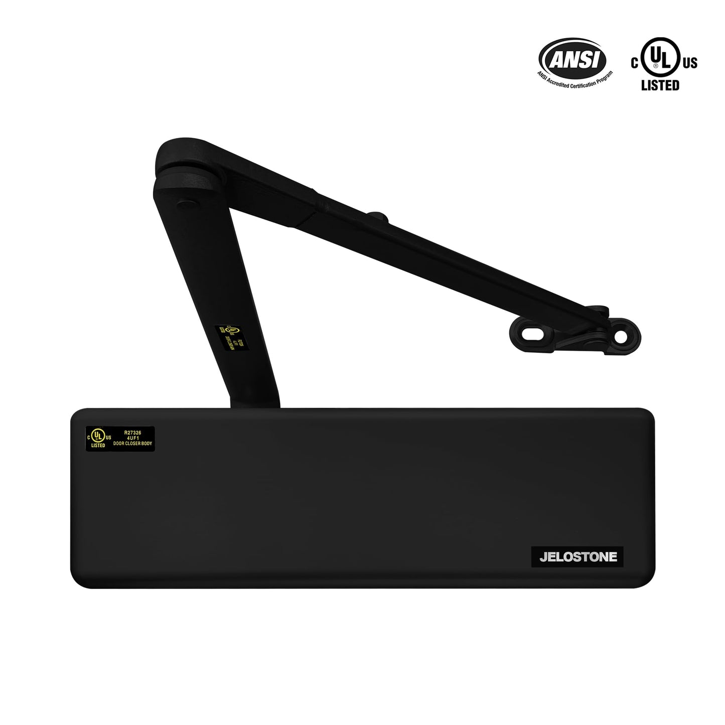 JELOSTONE Extra Heavy Duty Commercial Door Closer D9000DA Automatic Door Closer, Surface-Mounted Auto Door Closer, Size 1-6 Commercial Door Closer Heavy Duty for Heavy Traffic Areas, Matte Black