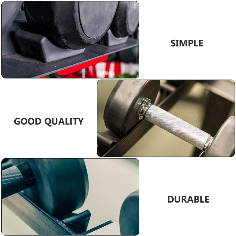 6pcs Dumbbell Saddles Replacement Plastic Dumbbell Cradles Weight Lifting Storage Stand Fitness Weight Holders Floor Bracket for Home Workout Black