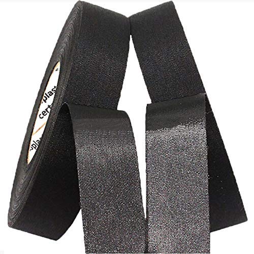 Ergonflow (19MM 25M)(2 Automotive Wiring Harness Cloth Tape High Temp Wire Harness Wrapping Tape, Black Adhesive Fabric