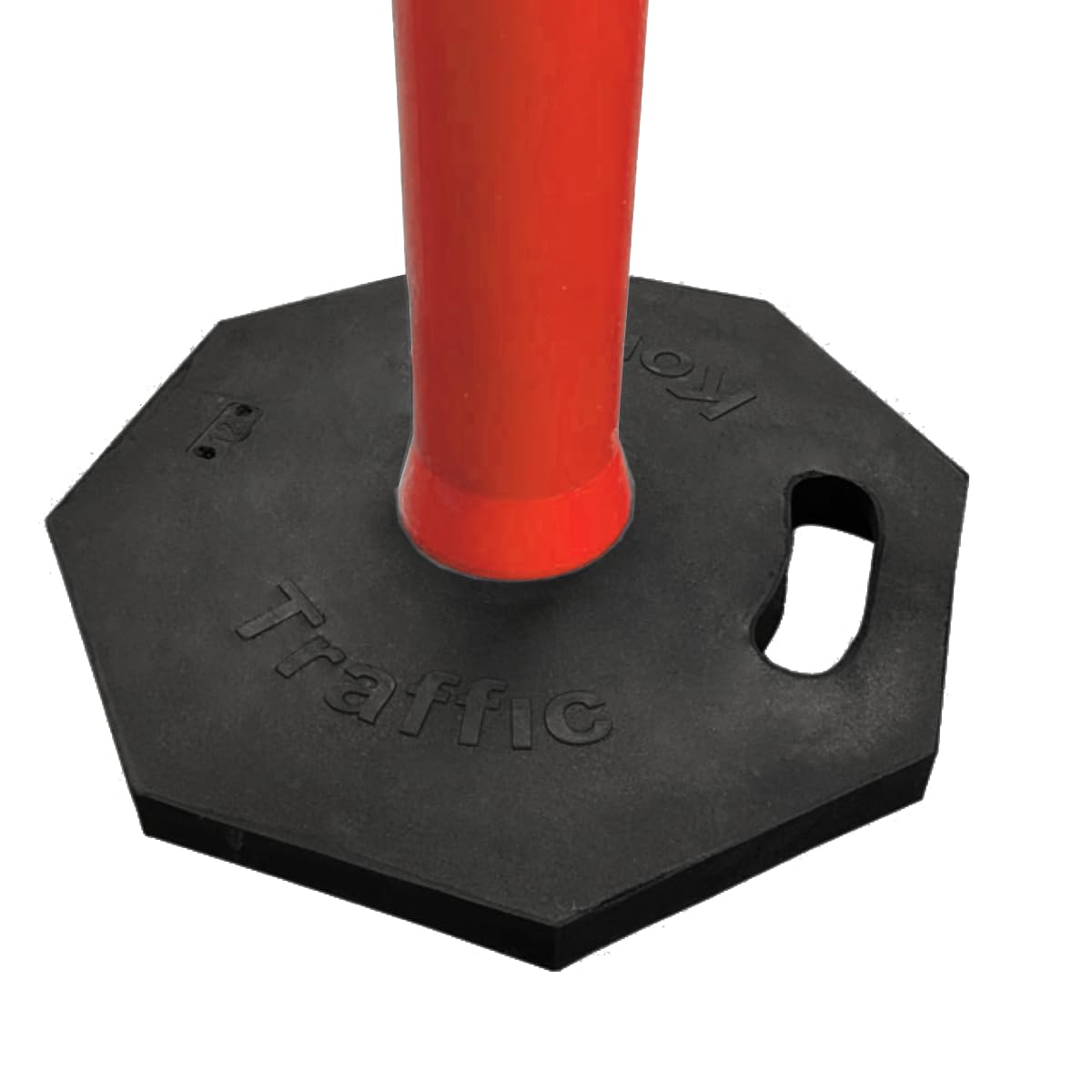 Traffic Kontrol 12 Lbs Black Rubber Base for Traffic Delineator Post – Pack of 10 Weighted Bases for Industrial, Road, Parking Lots, Driving, Construction Safety
