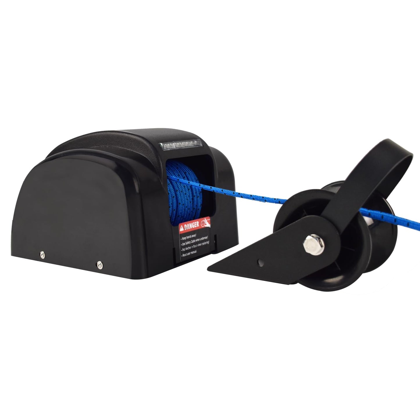 Acdet 45 LBS Electric Boat Anchor Winch, Saltwater Electric Anchor Winch w/Wireless Remote Control & 98.42ft of Pre-Wound Anchor Rope 12V Marine Windlass Anchor Winch,Black