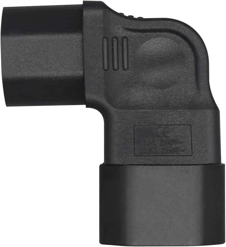 Strhowill C14 C13 C14 C13 C13 2.5A-10A/250V to Left-Angled Power Adapter - Male to Female Conversion, Suitable