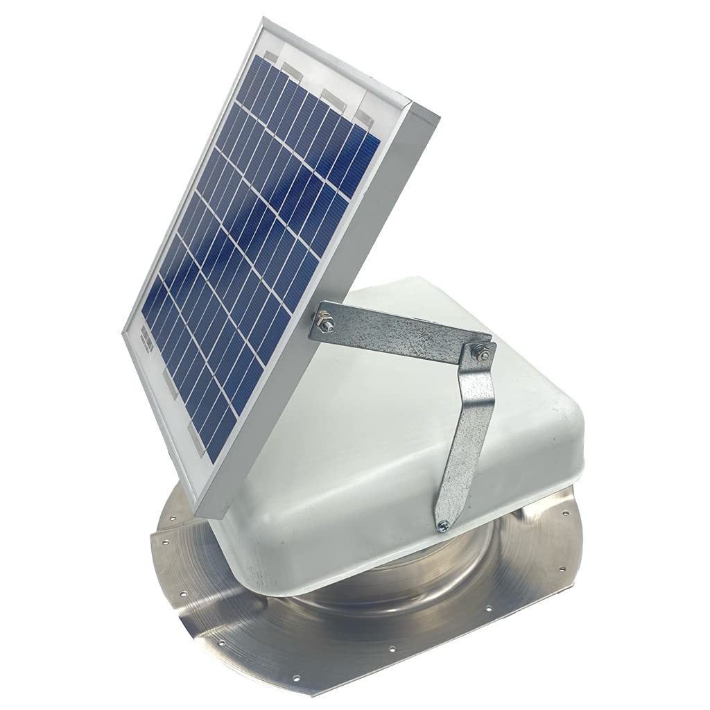 Solar Mega RoofBlaster Adjustable for 3.5” ribbed Conex Shipping Containers (White) | Solar Roof Vent | Solar Roof Fan | Exhaust Fan for shipping containers | Get rid of hot air with the sun's power