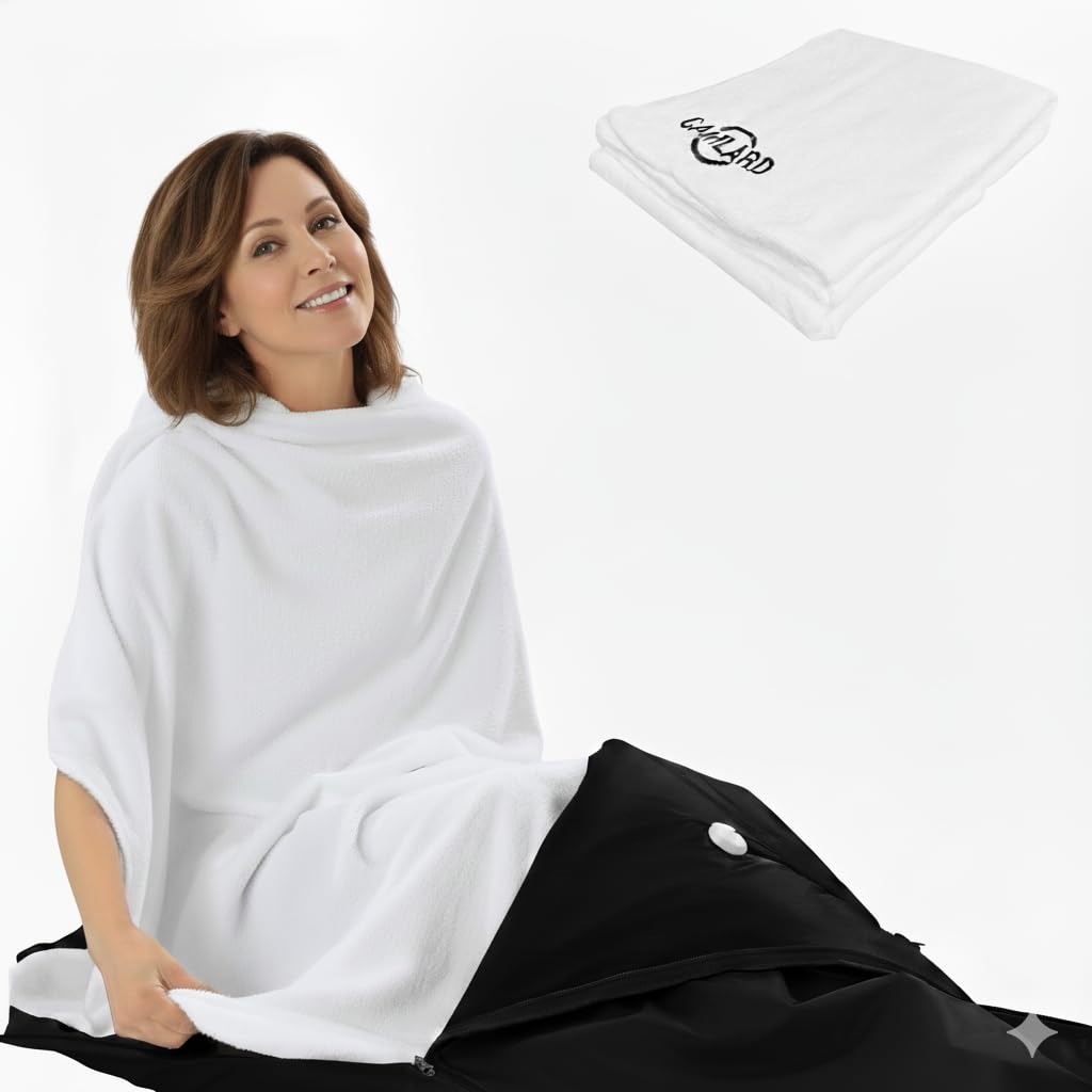 CAMLARD Sauna Towels for Infrared Sauna Blanket -Reusable & Machine-Washable Sauna Towel Insert for Blanket (Cotton)-White