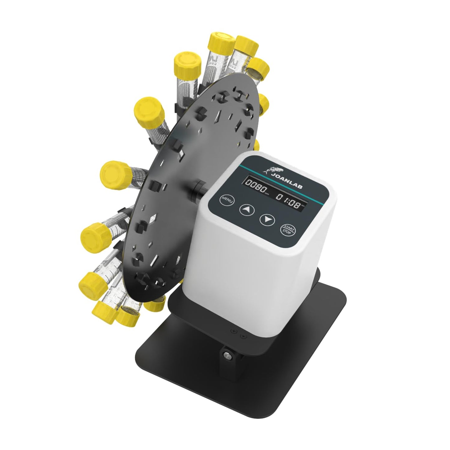 JOANLAB Digital Lab Rotary Rotating Mixer Tube Mixer Shaker for 1.5/2/5/10/15/50ml Adjustable Speed 20-80RPM with Timer