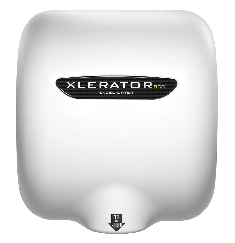 XLERATOReco XL-BW-ECO 1.1N High Speed Commercial Hand Dryer, Excel Dryer, White Thermoset Cover, Automatic Sensor, Surface Mount, Noise Reduction Nozzle, LEED Credits, No Heat 4.5 Amps 110/120V
