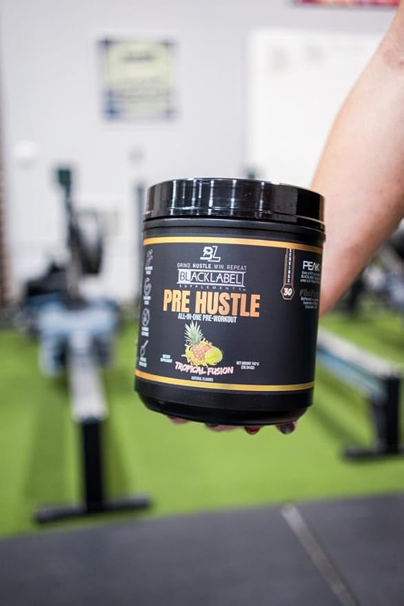 BLACKLABEL Supplements PRE Hustle V3 Pre-Workout Powder ??NSF Certified for Sport ??Energy, Strength & Endurance Support ??Tropical Fusion Flavor ??with Creatine & Caffeine ??30 Servings