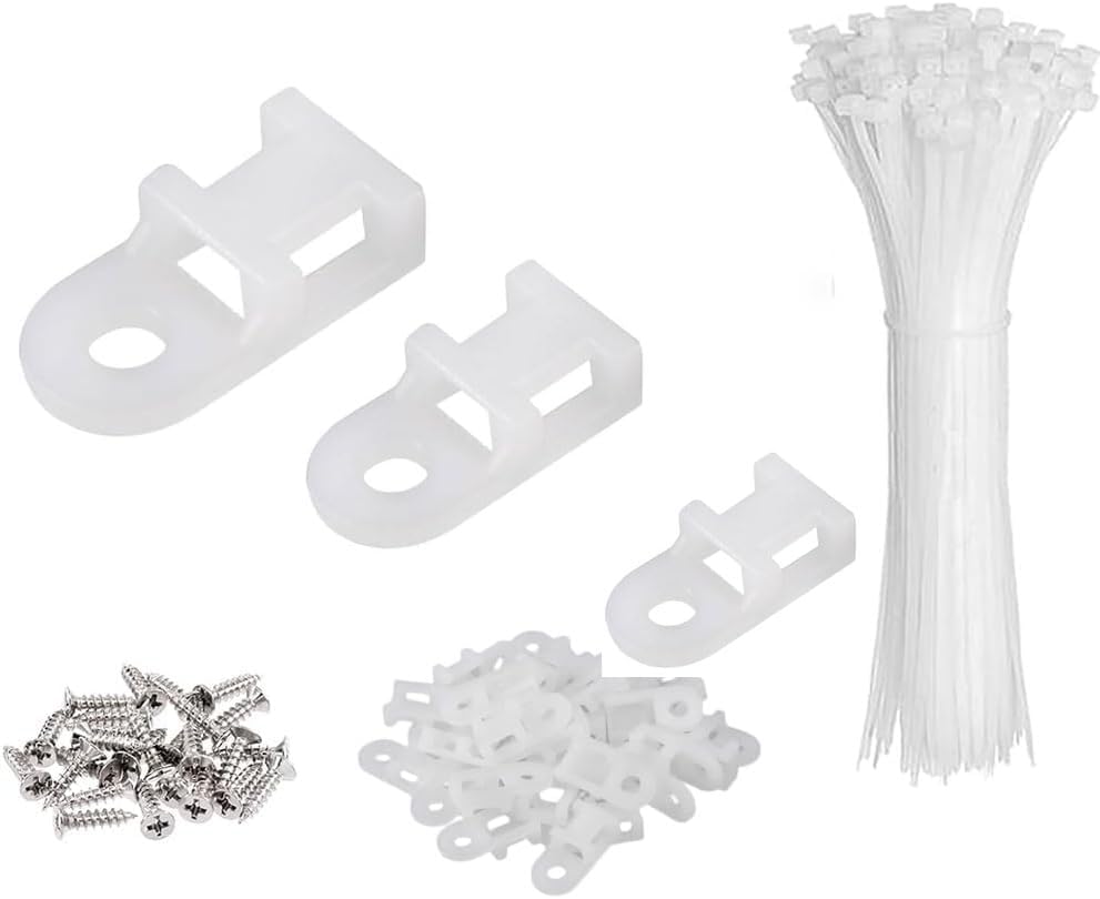 XVTHOAKU Kit-50 50 6" 50 White Cable Zip Tie Mounts Pcs Cable Zip Tie Saddle Type Mounts Base With Pcs Cable Ties