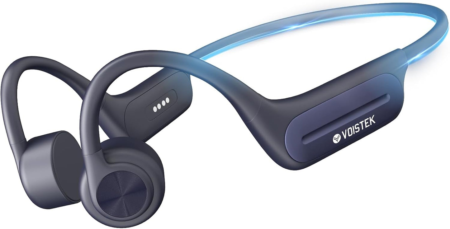 5.3 32GB MP3 IP68 8H Headset Swimming, Voistek Bone Conduction Headphones, Bluetooth with Player, Waterproof Vibrating