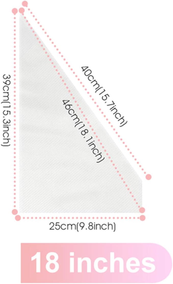 VolksRose 18-Inch Disposable Piping Bags - Anti-Burst, Non-Slip Cake Decorating Bags for Icing, White, 100 Pcs