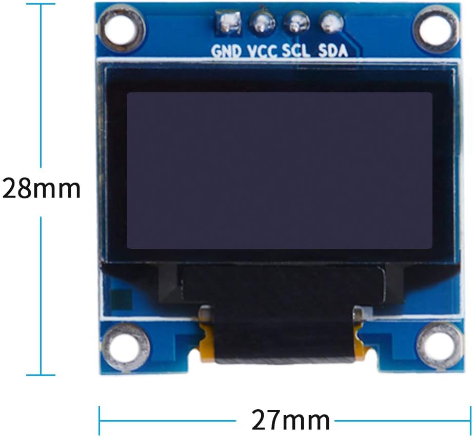 GeeekPi 5PCS 0.96 Inch 12864 128x64 OLED Module White Driver IIC Serial Display Board Module for Arduino, Raspberry