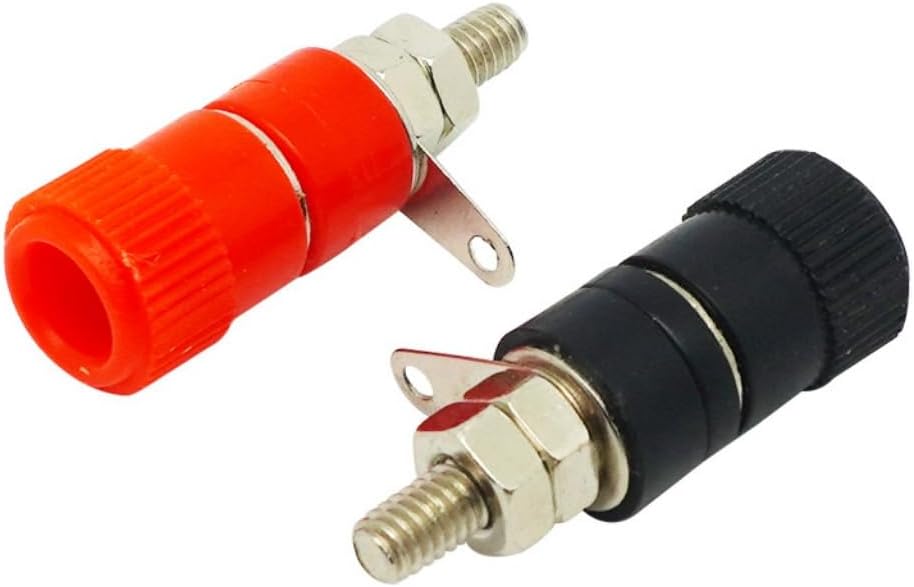 Lzzvibo 10pcs 4mm JS-910B JS-910B (5Black+5Red) Banana Plug Jack Connector Nickel Plated for Jack Socket Female Binding