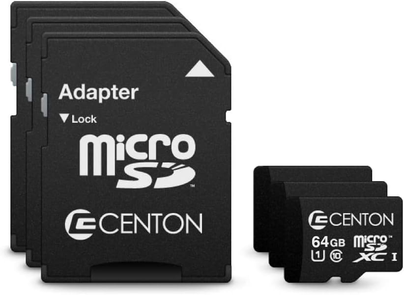 Centon A1 V10 U1 10 64GB, 3 Pack Electronics Micro SD Card, UHS-I / / / / Class Flash Memory Card for Phones, Tablets