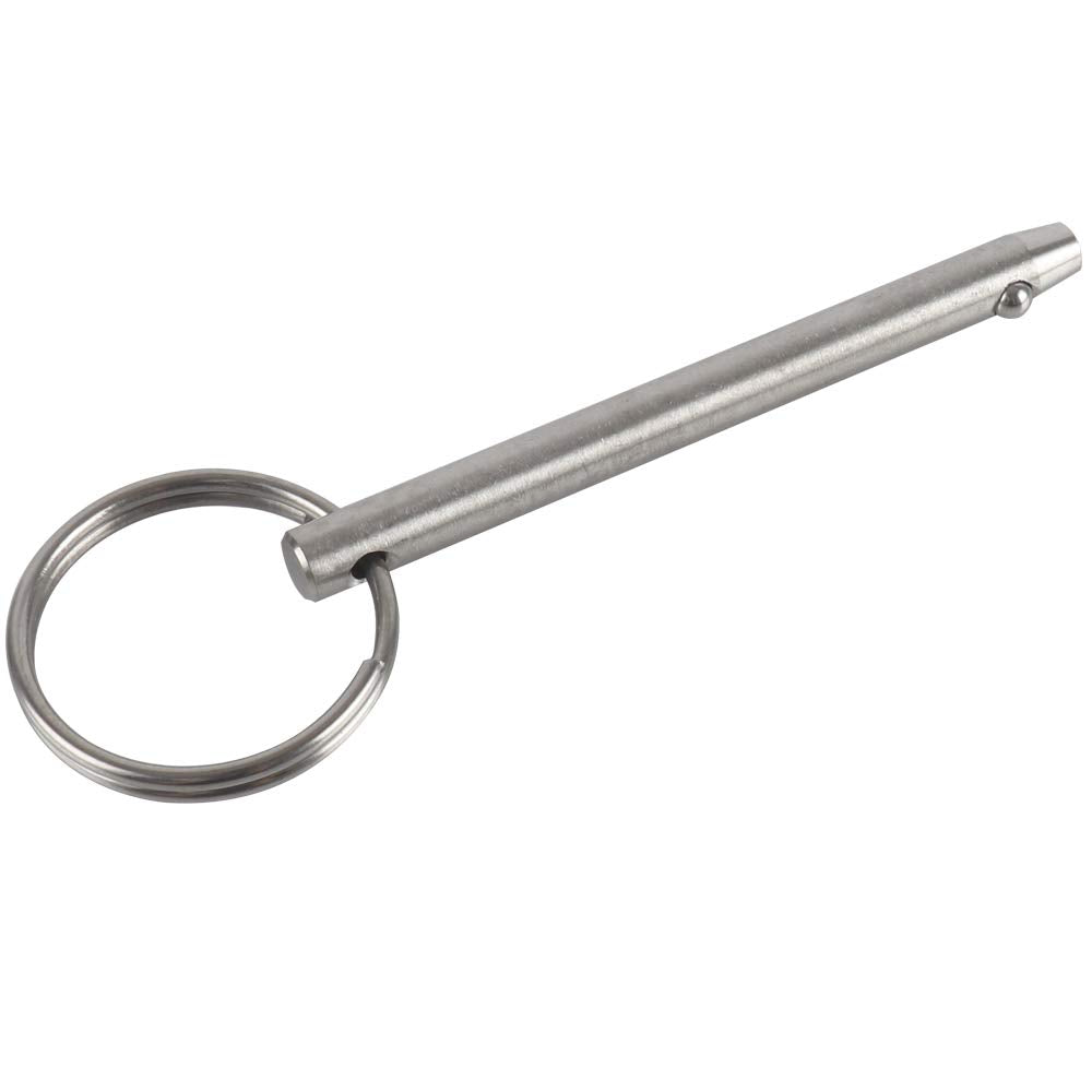 4 Pack Quick Release Pin, Diameter 1/4"(6.3mm), Overall Length 3"(76mm), Usable Length 2.4"(61mm), Full 316 Stainless Steel, Bimini Top Pin, Marine Hardware