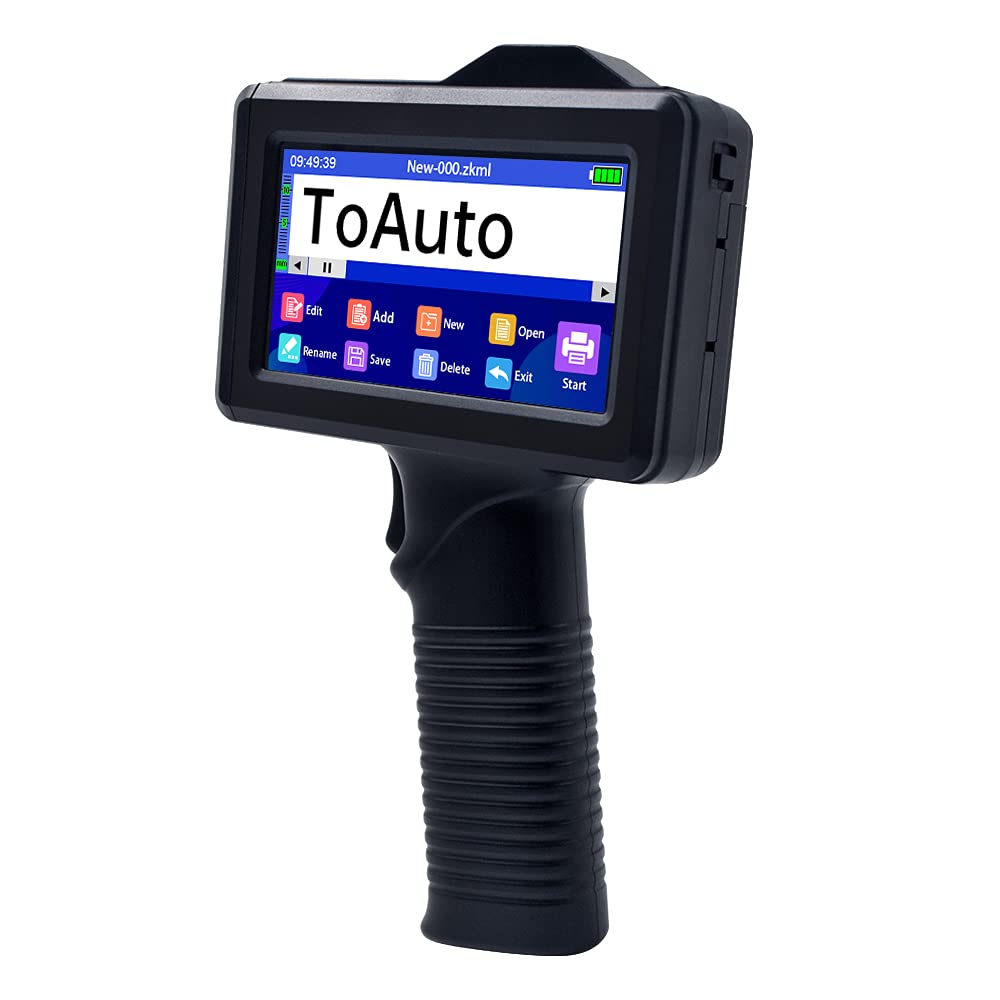 TOAUTO Portable Intelligent Upgraded Handheld Inkjet Printer Gun with 5.6 Inch LED Touch Screen Quick-Drying Inkjet Coding Machine for Code Date Label Industry Design House Usage