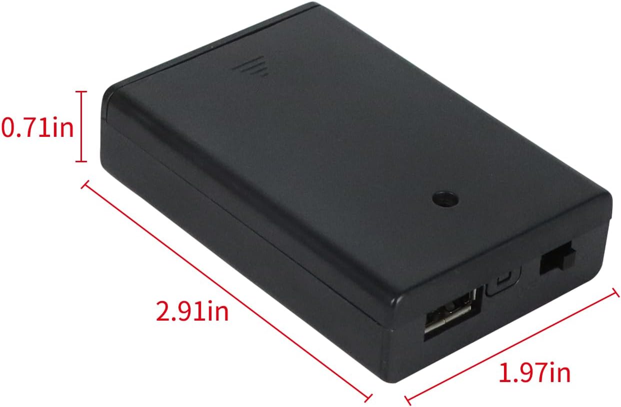 WYTUDTE 3 3 Pack Pack4.5-5V Pack AA Battery Holder, Portable USB Battery USB Battery for Led Lights AA Battery Case Box