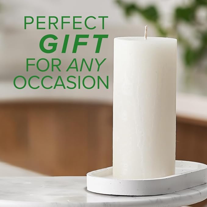 Simply Soson 3x6 inch Ivory Rustic Eucalyptus and Sage Pillar Scented Candle - 1 Piece - for Home Decor, Aromatherapy, Weddings, Restaurants, Spa, Church