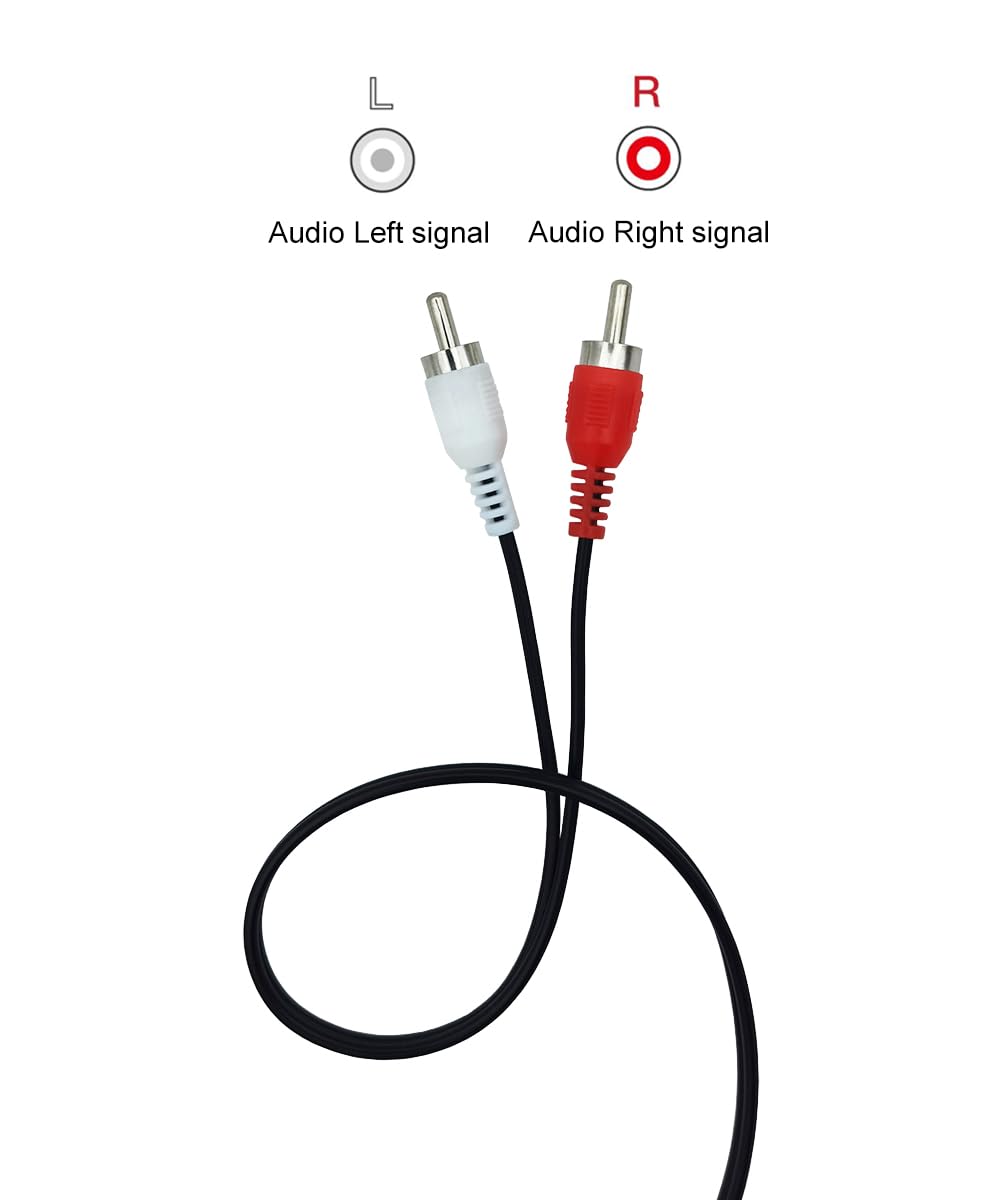 AILTECK 5FT 2-Male 2-Male RCA Audio Cable, to RCA Stereo Cable Compatible for Speaker Amplifier Gaming Consoles Car