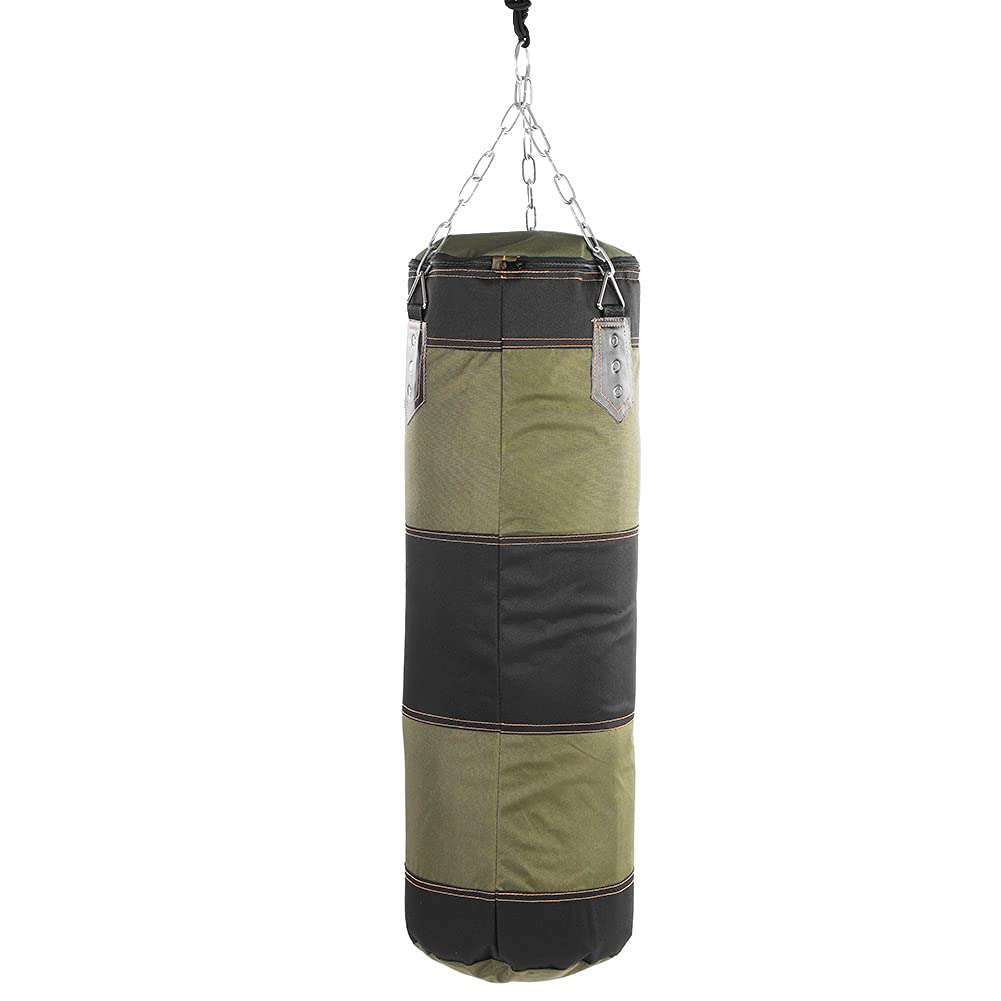 Bnineteenteam Heavy Punching Bag,Training Boxing Bag with Chain for Adults Men Women(Empty) (80cm-Green) Martial Arts