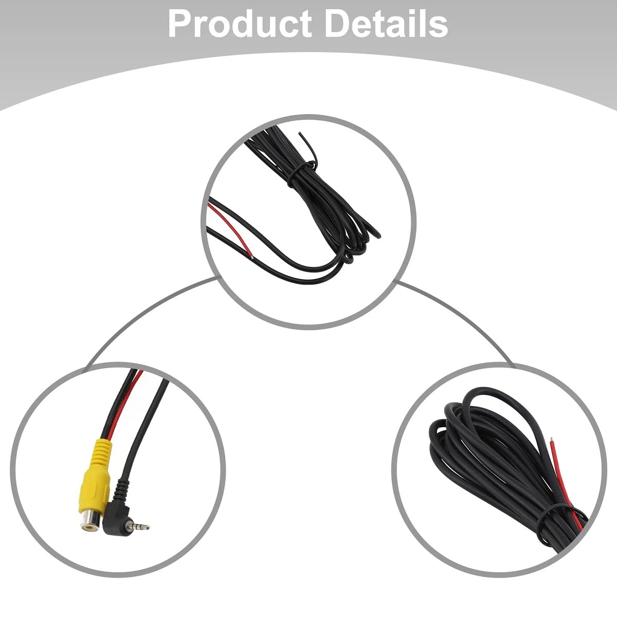2.5mm YuYue Electronic Aux to RCA Female Cable with Trigger, Car Aux AV-in Jack to RCA Adapter for GPS Tablet Dash Cam