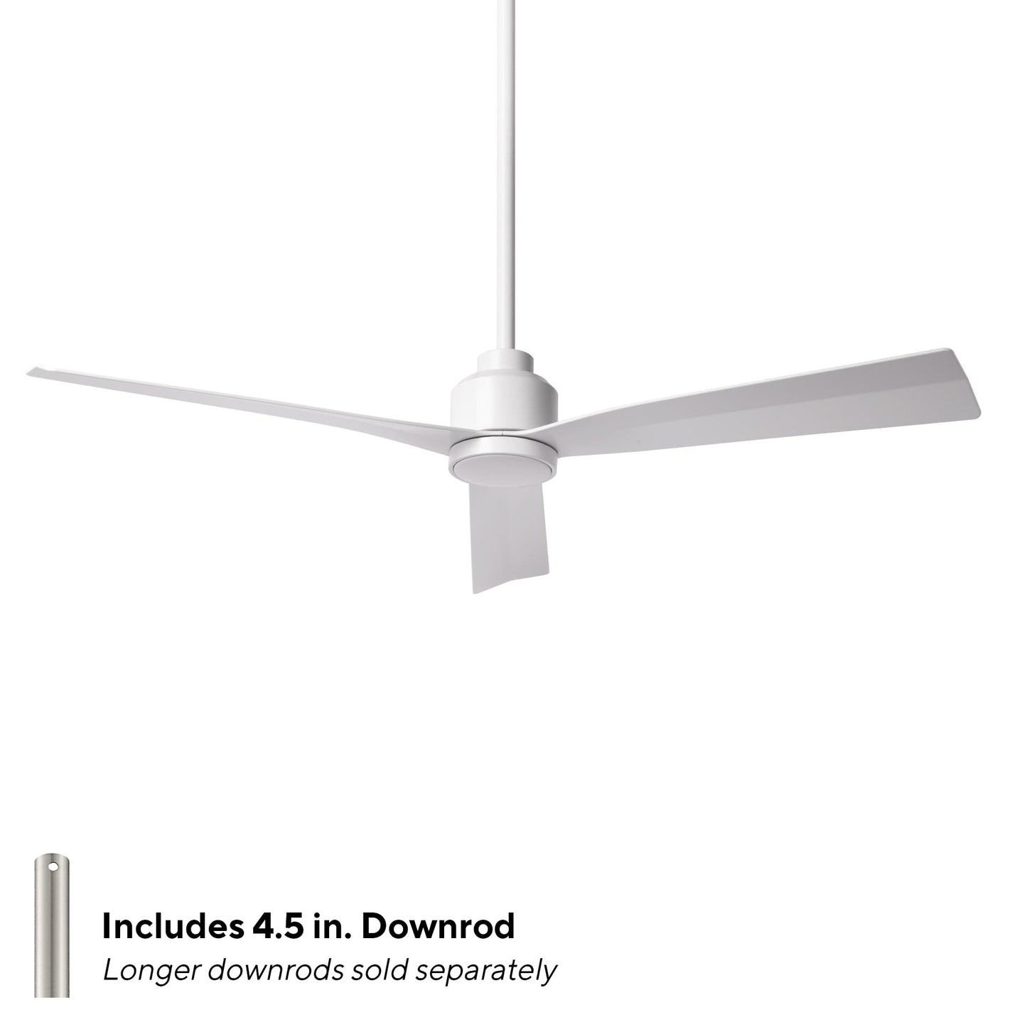 Clean Indoor/Outdoor 3-Blade Smart Compatible Ceiling Fan 52in Matte White with Remote Control and Wall Cradle. Works with iOS/Android, Alexa, Google Assistant, Samsung SmartThings, and Ecobee.