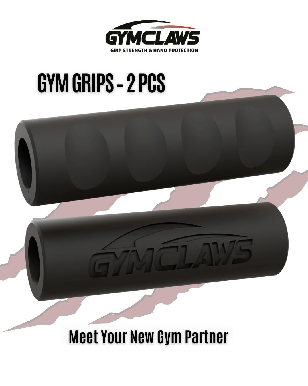 GYMCLAWS Gym Gripper, Hand Protection by Adaptive Foam Padding, Universal Fit for Weightlifting and Strength Training, 2-Pack, Black