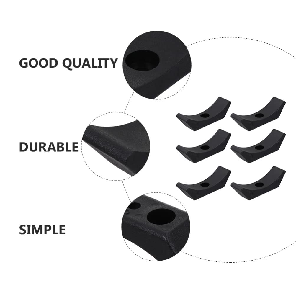 6pcs Dumbbell Saddles Replacement Plastic Dumbbell Cradles Weight Lifting Storage Stand Fitness Weight Holders Floor Bracket for Home Workout Black