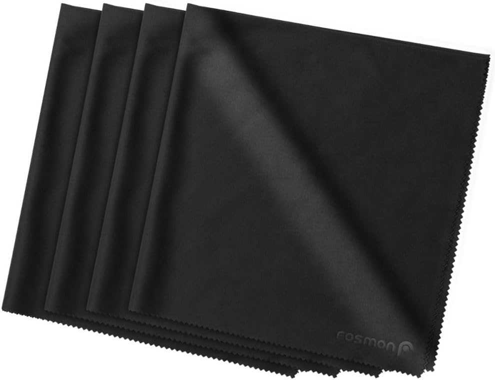 (4 Pack), 16 16 inch Fosmon Microfiber Cleaning Cloths x Extra Large Dust Rag Towels for LCD Screen, Digital Video