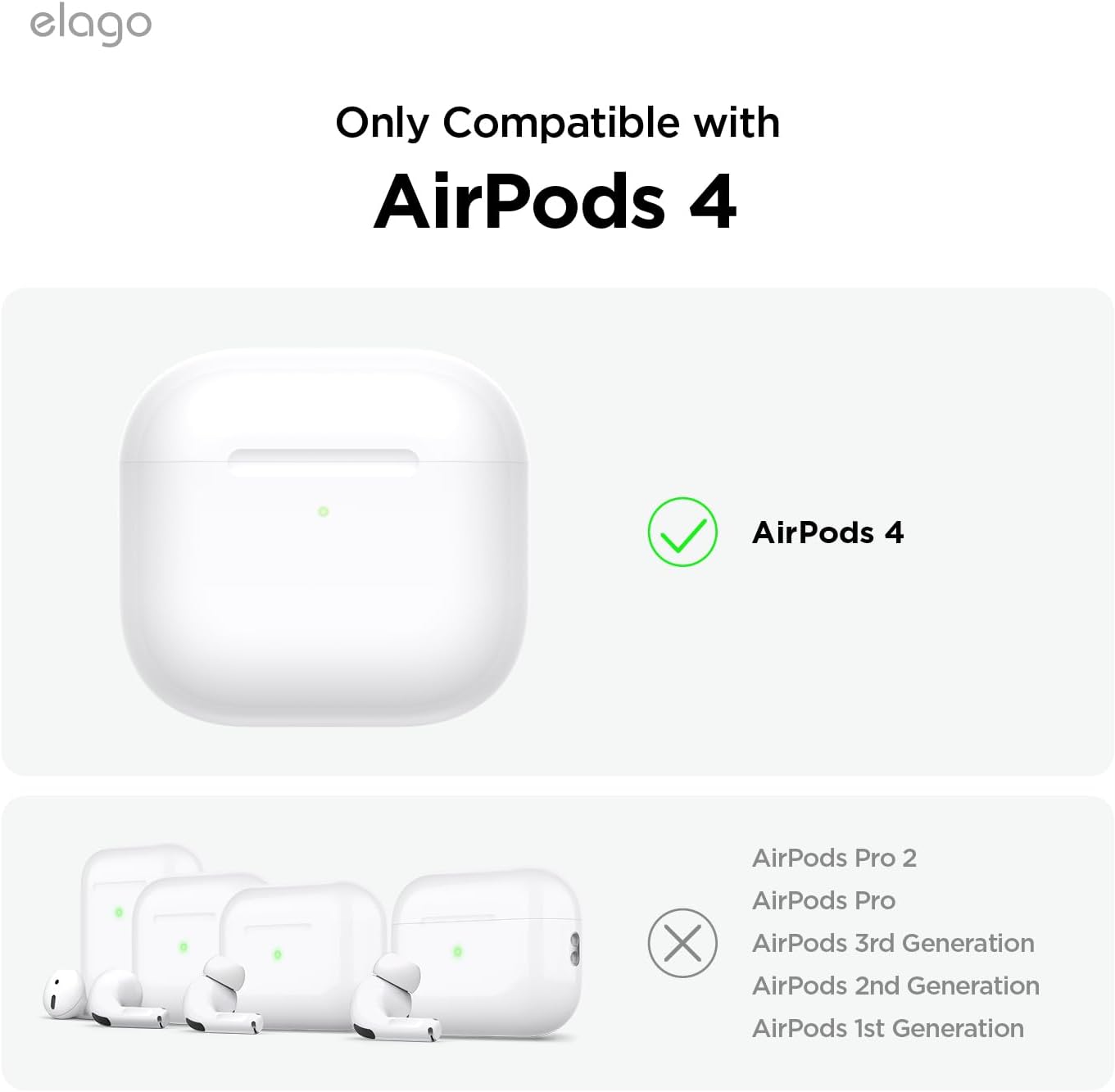 elago 4 4th Armor Compatible with AirPods Case - for AirPods Generation Cover, Carabiner Included, Supports Wireless