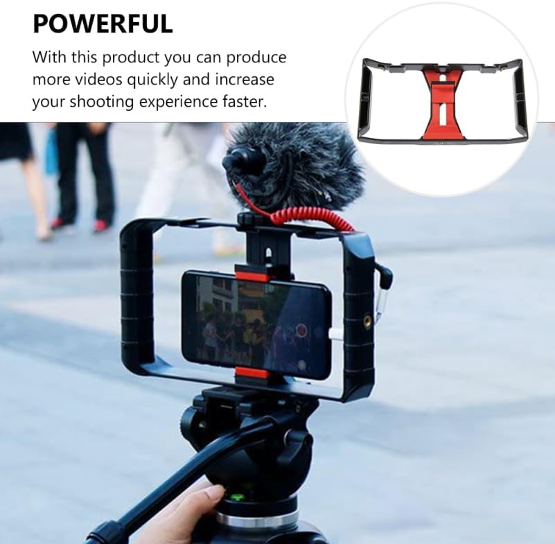 ARTIBETTER Filmmaking 9.84X5.11X1.57In Mobile Phone Video Rig Handheld Camera Holder with Cold Shoe Mounts