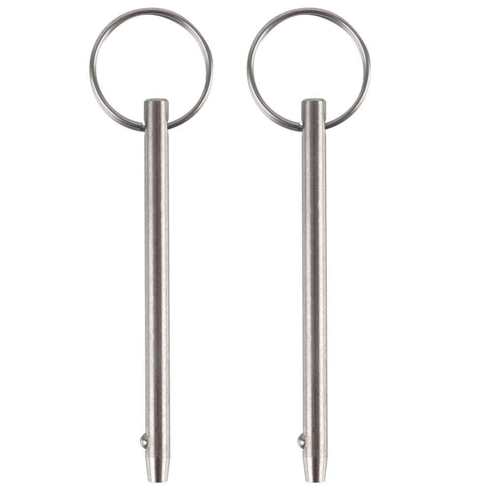 2 Pack Quick Release Pin, Diameter 0.197"(5mm), Overall Length 3"(76mm), Usable Length 2.4"(61mm), Full 316 Stainless Steel, Bimini Top Pin, Marine Hardware