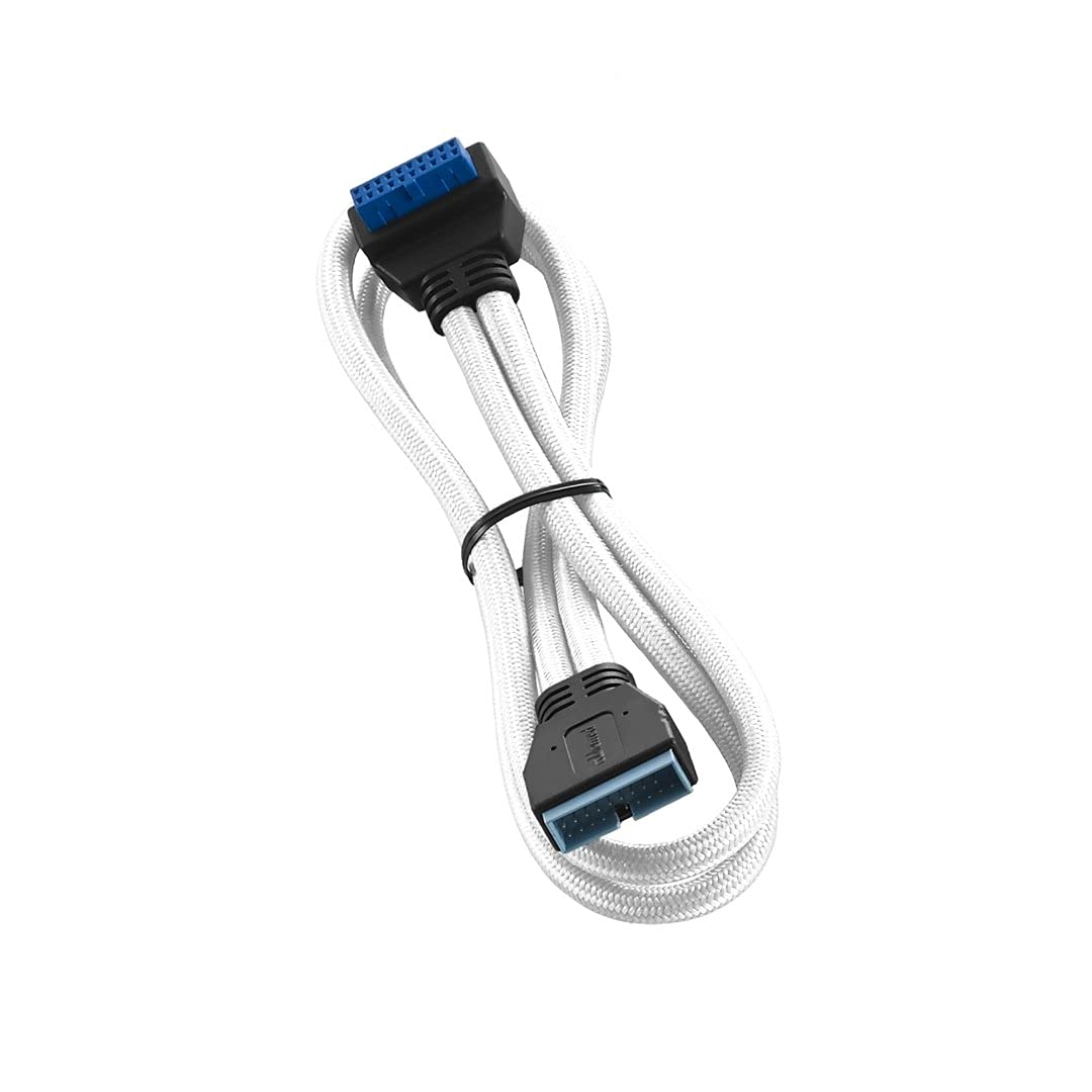 3.0 50cm) CableMod ModFlex Sleeved Right Angle Internal USB Cable (White