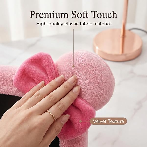 1 20-29 Inch Pcs Cute Cat Ear Computer Monitor Cover, Kawaii Pink Dustproof Screen Protector for Display, Soft Elastic
