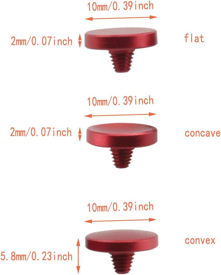 DGZZI 3PCS Metal Shutter Release Buttons Camera Shutter Release Buttons Red Concave Convex Flat Aluminum Alloy Camera