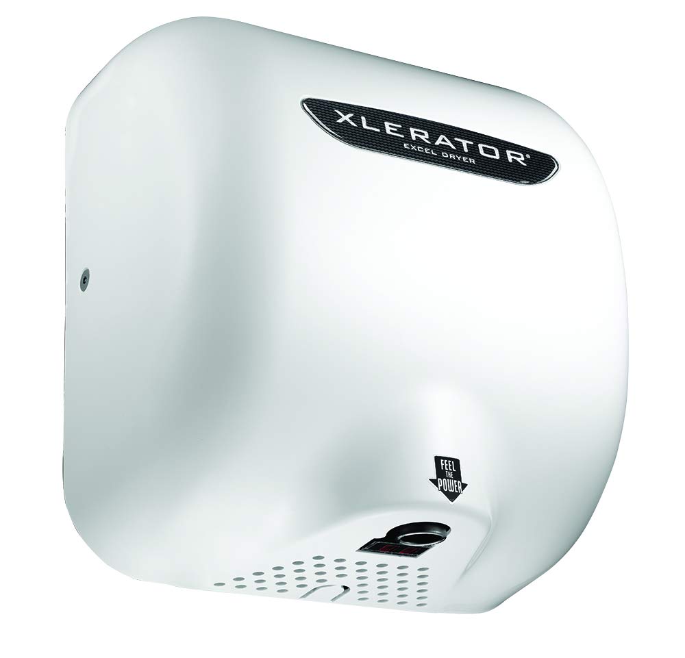 Excel Dryer XL-BW XLERATOR Hand Dryer for Commercial Bathrooms, Pro-grade, Fast Drying Unit with White Thermoset Cover