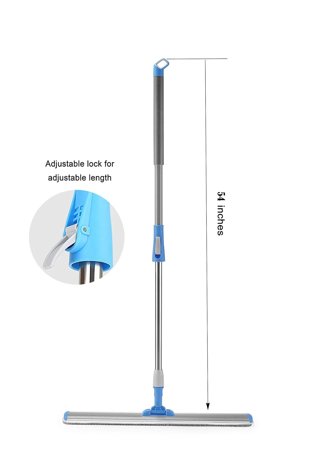 Microfiber Wet Mops 24 in Heavy Duty Flat Floor Mop Adjustable Handle with 4 Washable Mop Clothes