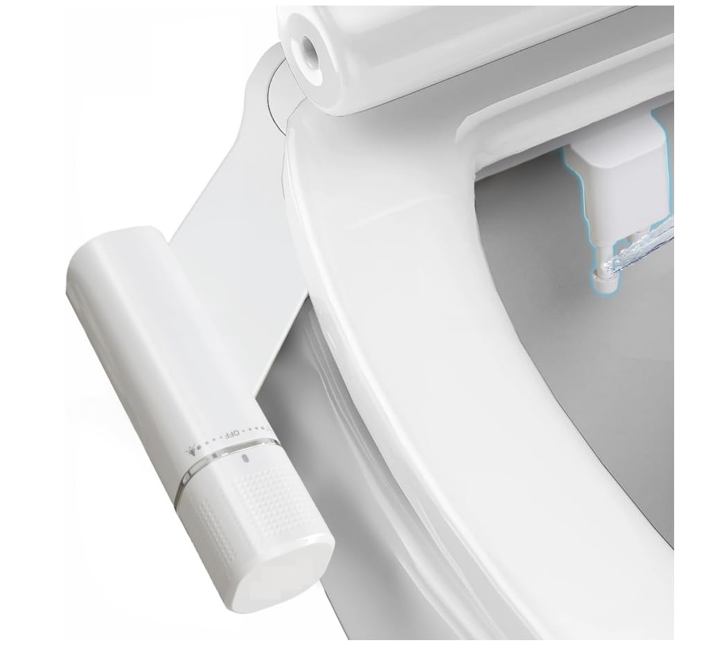 POCALAND Non-Electric Bidet Attachmen, Stainless Steel Inlet (White)